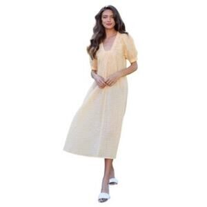 Never A Wallflower Marakesh Midi, Yellow & Pink Check Sz S